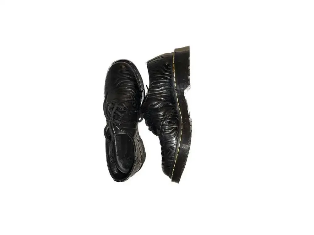 1461 Zebra Emboss Smooth Leather Oxford Shoes in Black